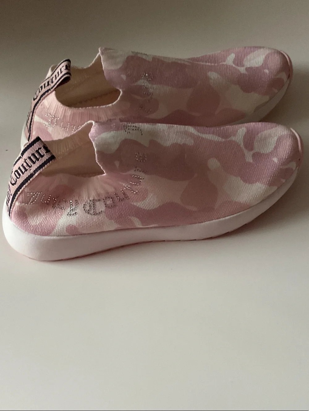 Juicy Couture Pink & White Camouflage Slip-On Sneakers